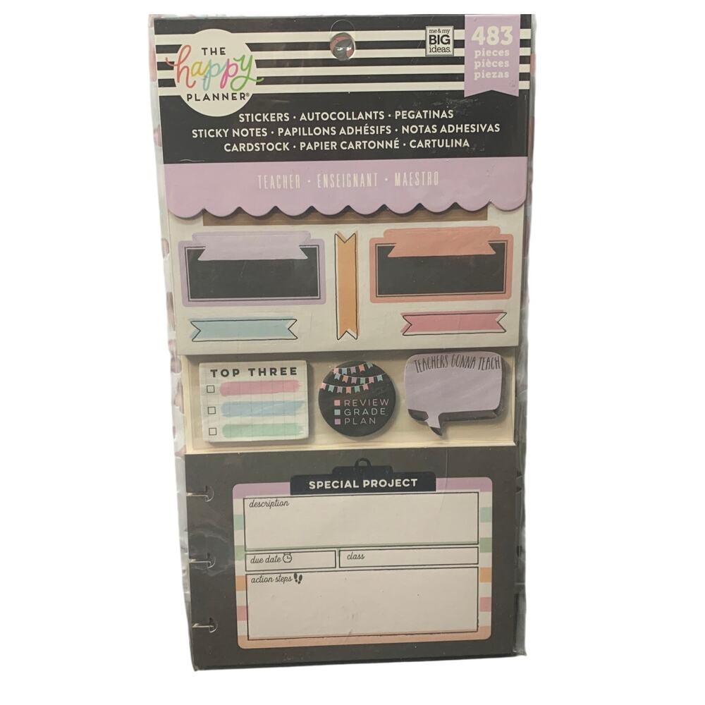 NIP MAMBI The Happy Planner stickers cardstock sticky notes PLMP-30 483 pieces